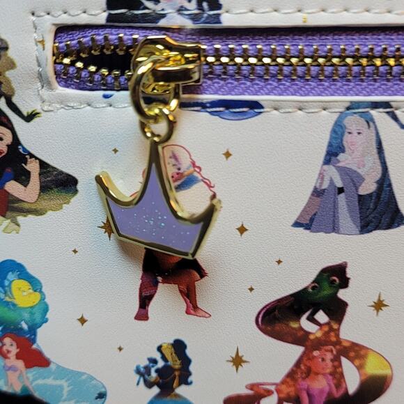 Loungefly Disney Princess Mini Backpack Princess Silhouette Purple White NEW - Picture 4 of 11